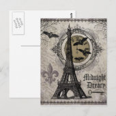 Carte Postale Halloween vintage français moderne tour Eiffel (Devant / Derrière)