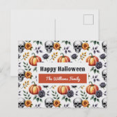 Carte postale Halloween Watercolor personnalisée (Devant / Derrière)