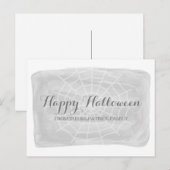 Carte postale Halloween Web Araignée gris (Devant / Derrière)