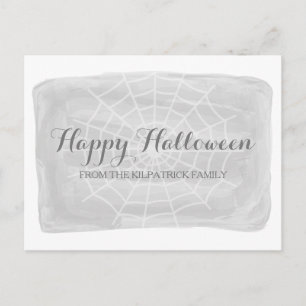 Carte postale Halloween Web Araignée gris