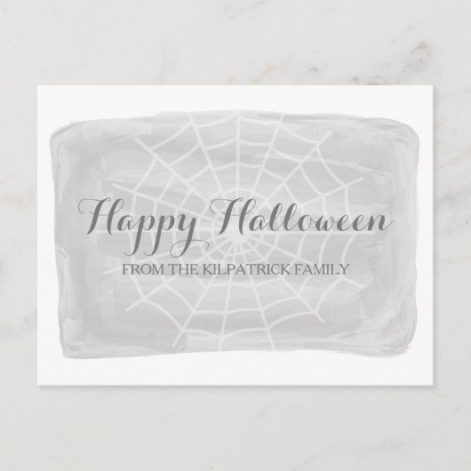 Carte postale Halloween Web Araignée gris (Devant)
