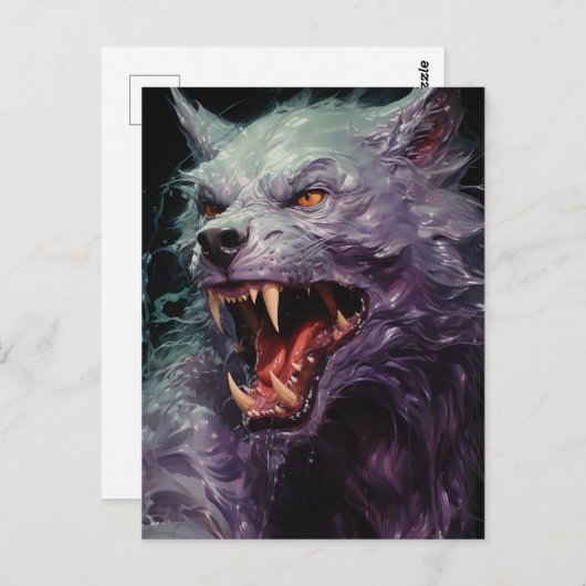 Carte Postale Halloween Werewolf (Devant / Derrière)