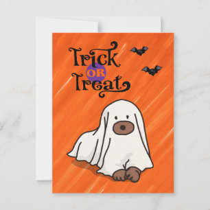 Carte Postale Halloween Whimsical Personnalisé Drôle Chien Orang