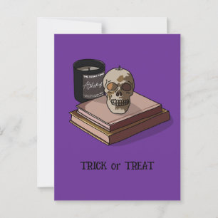Carte Postale Halloween Whimsical Personnalisé Funny Skull