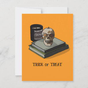 Carte Postale Halloween Whimsical Personnalisé Funny Skull