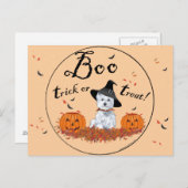 Carte Postale Halloween White Terrier de West Highland (Devant / Derrière)