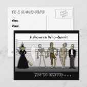 Carte Postale Halloween Who-Dunnit Invitation (Devant / Derrière)