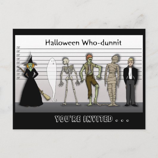 Carte Postale Halloween Who-Dunnit Invitation (Devant)