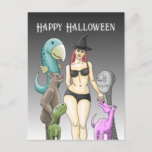 Carte Postale Halloween Witch (Devant)