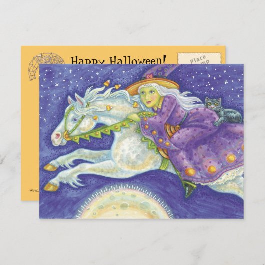 Carte postale Halloween Witch (Devant / Derrière)