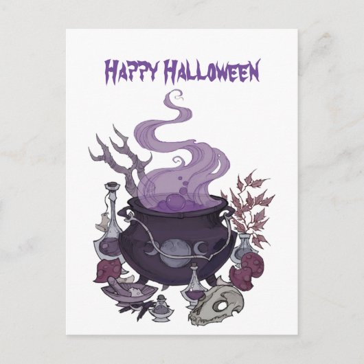Carte Postale Halloween Witch Brew (Devant)