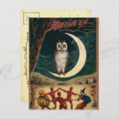 Carte postale Halloween Witch et Devil Invitation (Devant / Derrière)