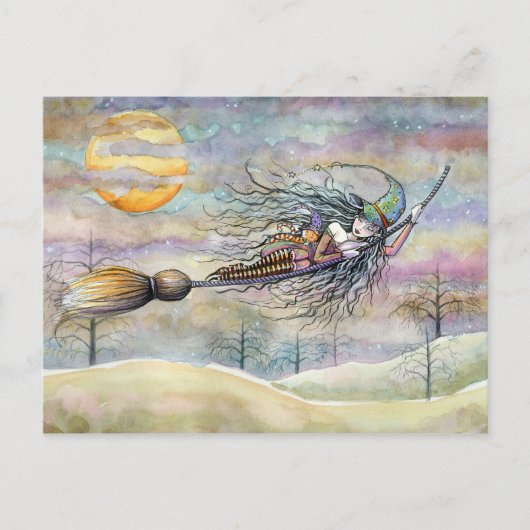 Carte postale Halloween Witch par Molly Harrison (Devant)