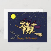 Carte Postale Halloween Yellow Labrador Riders! (Devant / Derrière)