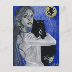 Carte postale Hallow's Eve Witch Cat