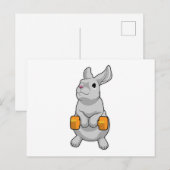 Carte Postale Haltère de fitness pour lapin (Devant / Derrière)