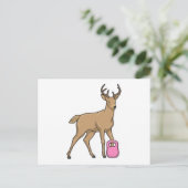 Carte Postale Haltère de forme physique de cerf (Debout devant)