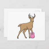 Carte Postale Haltère de forme physique de cerf (Devant / Derrière)