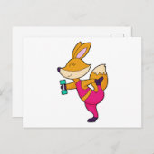 Carte Postale Haltère de forme physique Fox (Devant / Derrière)