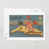 Carte Postale Haltère de levage d'enfant des oranges (Devant / Derrière)