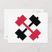 Carte Postale Haltères croisés (Devant / Derrière)