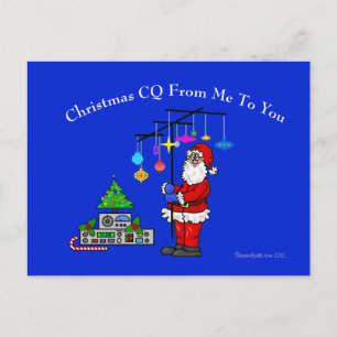Carte Postale Ham Radio Christmas CQ Post Card