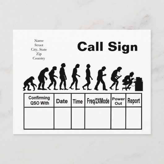 Carte Postale Ham Radio Evolution QSL CardPersonnalisez-Le ! (Devant)