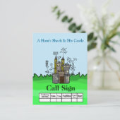 Carte Postale Ham Shack Castle Ham Radio QSL Card Personnaliser  (Debout devant)