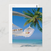 Carte Postale Hamac de vacances de paradis de plage (Devant / Derrière)