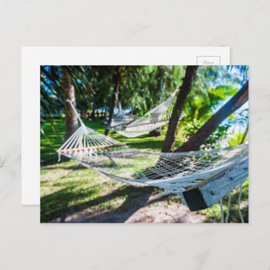 Carte Postale Hamac sur la plage, Fidji (Devant / Derrière)