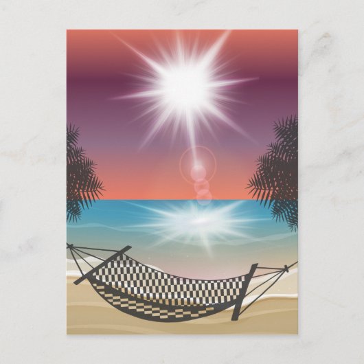 Carte Postale Hamac sur la plage Sunny Sky Zen (Devant)