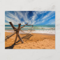 Hamac sur une plage tropicale
