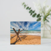 Carte Postale Hamac sur une plage tropicale (Debout devant)