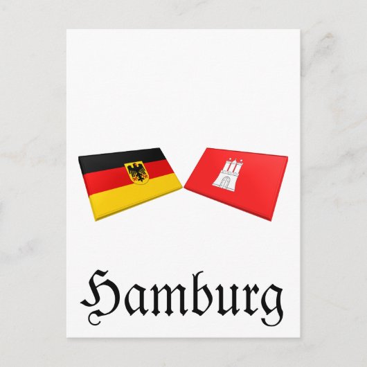 Carte Postale Hambourg (Allemagne) Drapeaux (Devant)