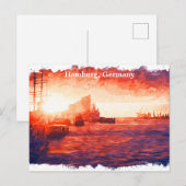 Carte Postale Hambourg Allemagne Port City (Devant / Derrière)