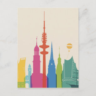 Carte Postale Hambourg Allemagne Skyline