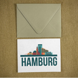 Carte Postale Hambourg Allemagne Skyline