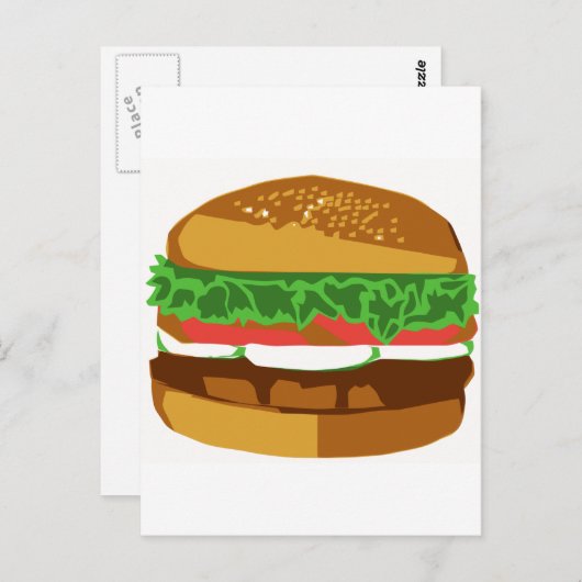 CARTE POSTALE HAMBURGER (Devant / Derrière)