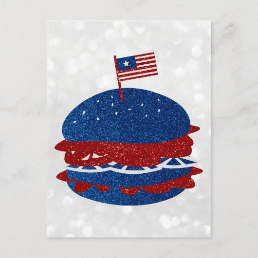 Carte Postale Hamburger 4 juillet Parties scintillant (Devant)
