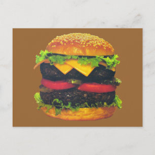 Carte Postale Hamburger de luxe double au fromage