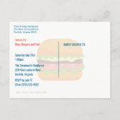 Carte Postale Hamburger Illustration Summer BBQ Party Invitation (Dos)
