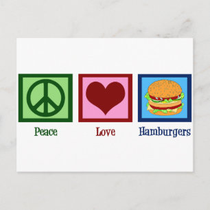 Carte Postale Hamburgers Peace Love