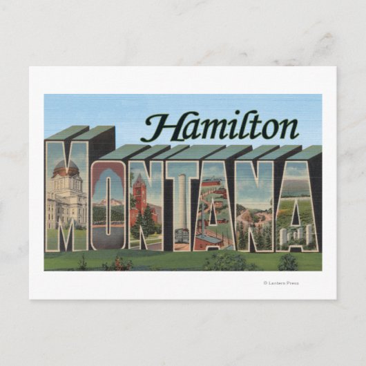 Carte Postale Hamilton, Montana - Scènes de grandes lettres (Devant)
