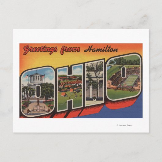 Carte Postale Hamilton, Ohio - Scènes de grandes lettres (Devant)