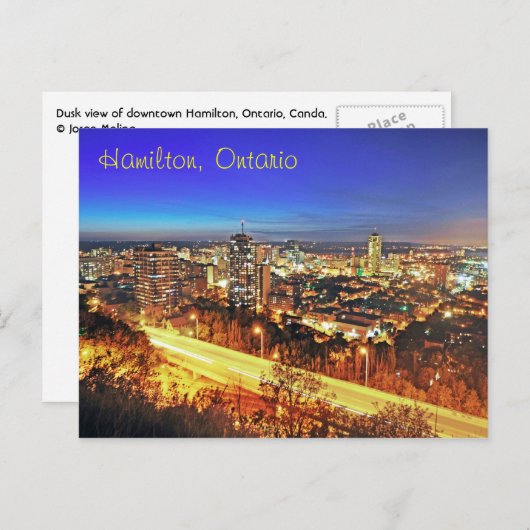 Carte Postale Hamilton, Ontario, Canada (Devant / Derrière)