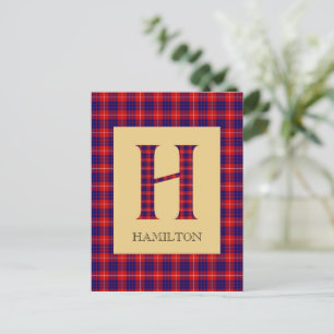 Carte Postale Hamilton Tartan Monogramme H