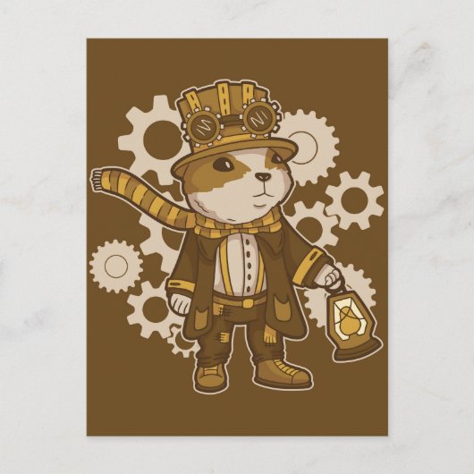 Carte Postale Hampster Steampunk (Devant)