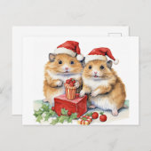 Carte Postale Hampsters de Noël, oh si mignon, (Devant / Derrière)