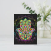 Carte Postale Hamsa Fatma Main Psychedelic Art (Debout devant)