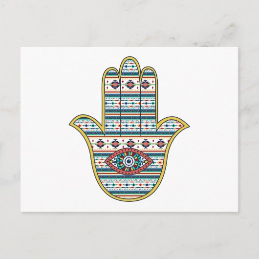 Carte Postale HAMSA Main du symbole Fatima (Devant)